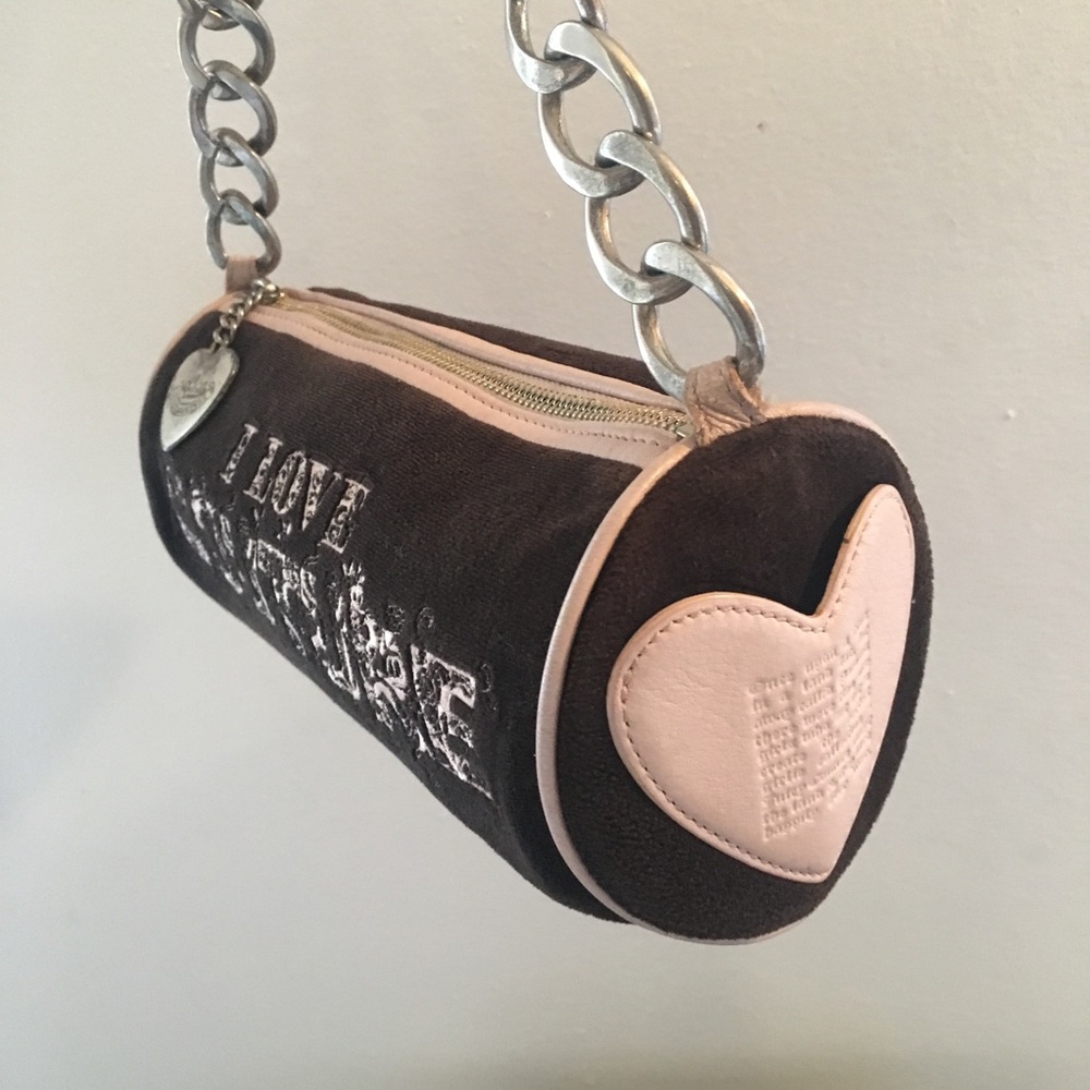 Juicy Couture bag, chain hearts, pink black